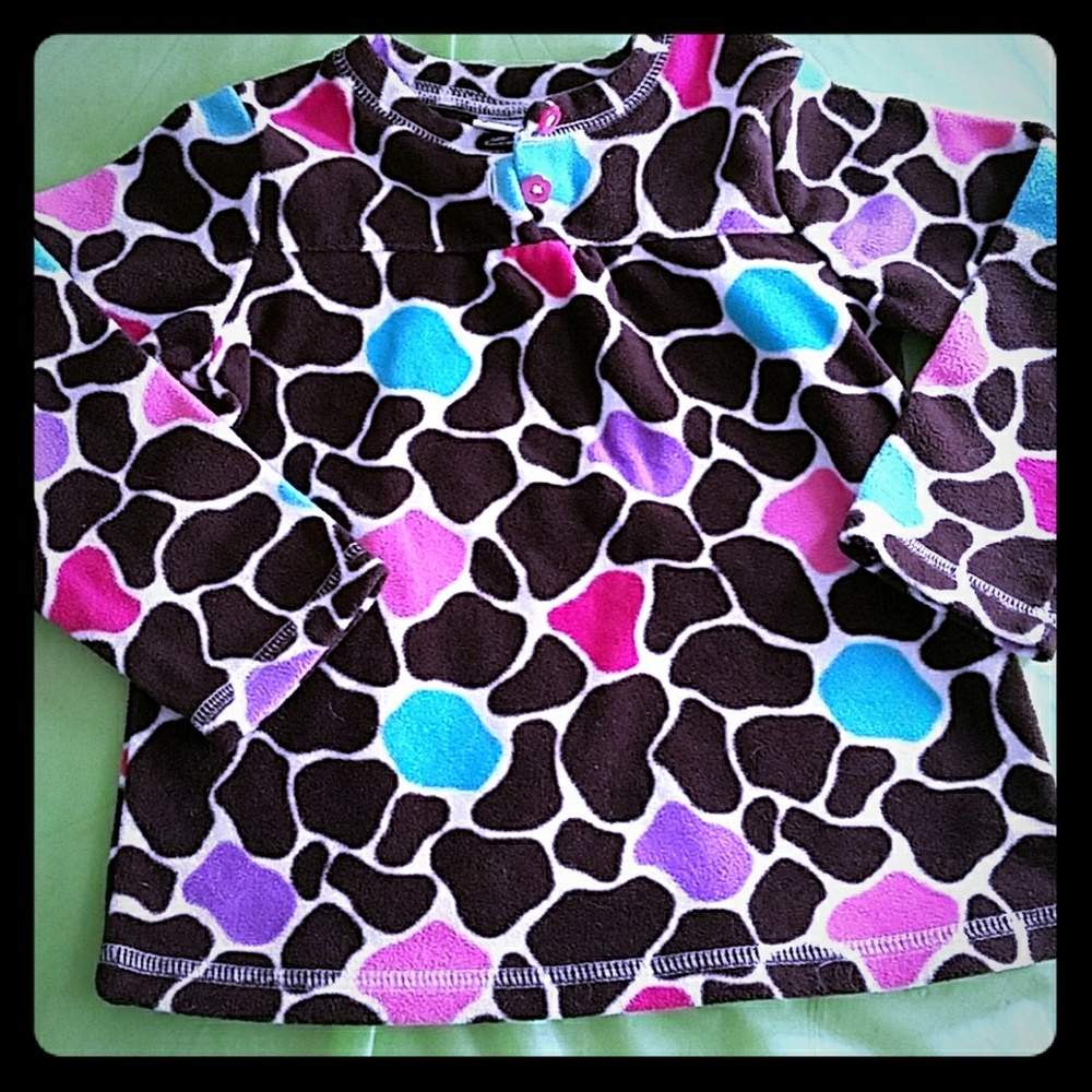 Girls 2T Giraffe/Animal Print Fleece Pullover